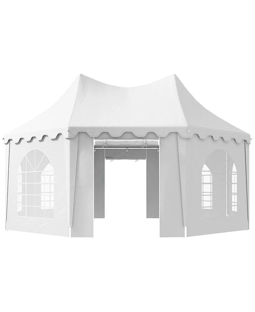 Outsunny 22.3' x 16.4' Large Party Tent Canopy Shelter with Carrying Bags