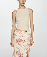 Mango Women's Slit Detail Linen Skirt