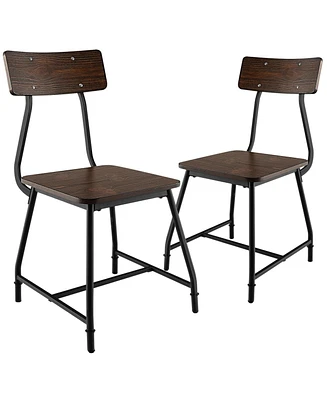 Sugift 2 Pieces Mid Century Modern Dining Chairs with Open Back