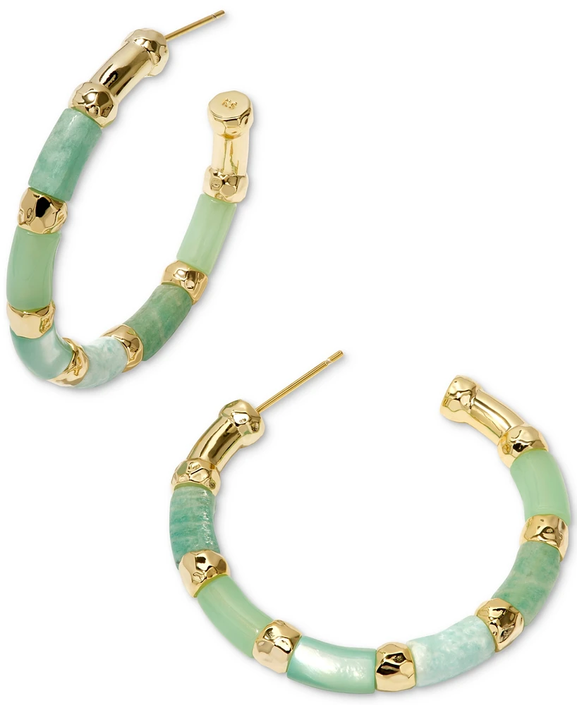 Kendra Scott 14k Gold-Plated Medium Mixed Bead C-Hoop Earrings, 1.27"