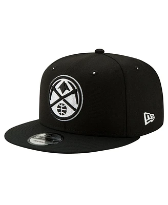 New Era Men's Denver Nuggets Black White 9fifty Snapback Hat