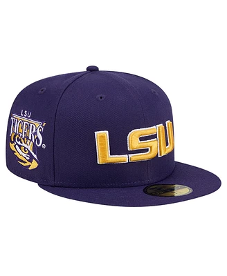 New Era Men's Purple Lsu Tigers Throwback 59fifty Fitted Hat