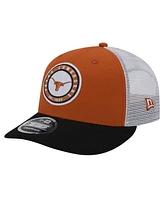 New Era Men's Texas Orange Texas Longhorns Throwback Circle Patch 9fifty Trucker Snapback Hat