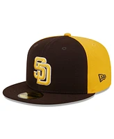 New Era Men's Brown/Gold San Diego Padres Gameday Sideswipe 59fifty Fitted Hat