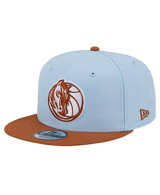 New Era Men's Light Blue/Brown Dallas Mavericks 2-Tone Color Pack 9fifty Snapback Hat