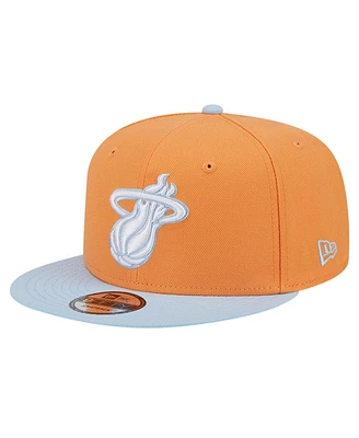 New Era Men's Orange/Light Blue Miami Heat 2-Tone Color Pack 9fifty Snapback Hat