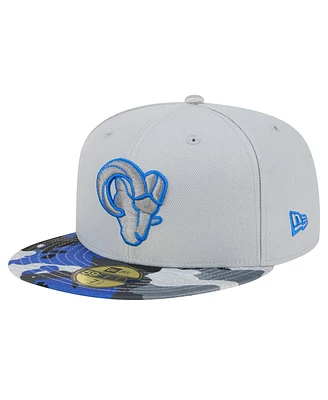 New Era Men's Gray Los Angeles Rams Active Camo 59fifty Fitted Hat
