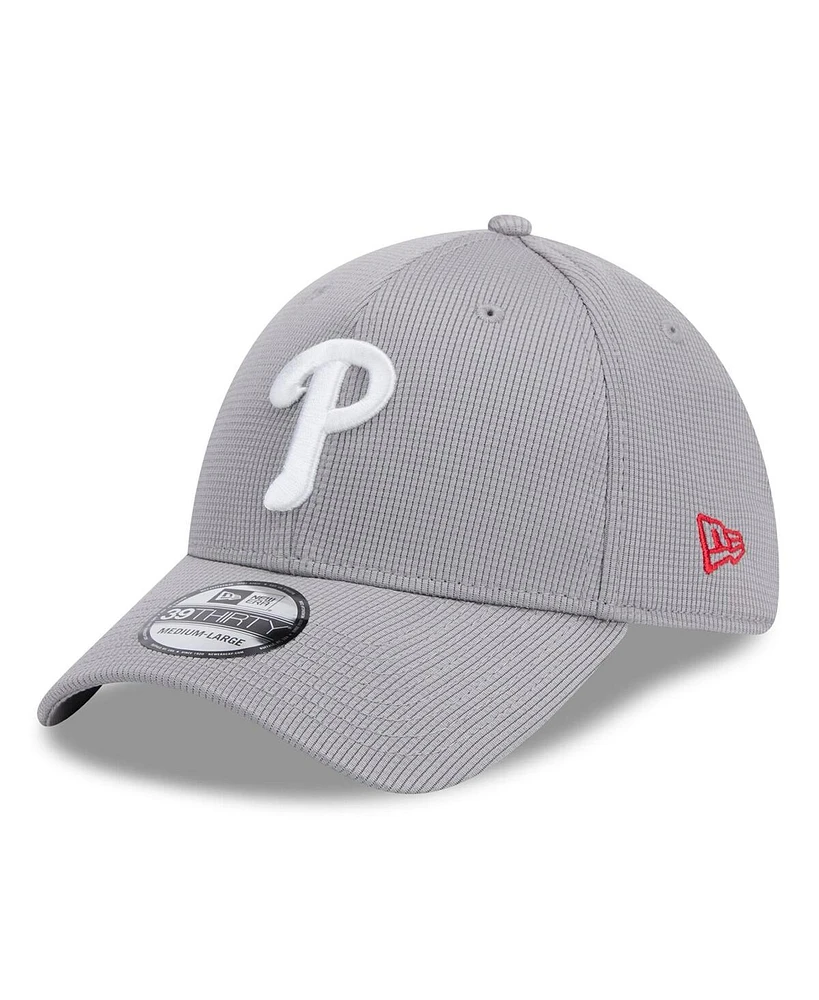 New Era Men's Gray Philadelphia Phillies Active Pivot 39thirty Flex Hat