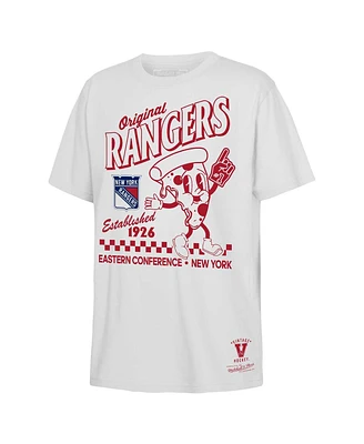 Mitchell Ness Big Boys and Girls White New York Rangers Concession Stand T-Shirt