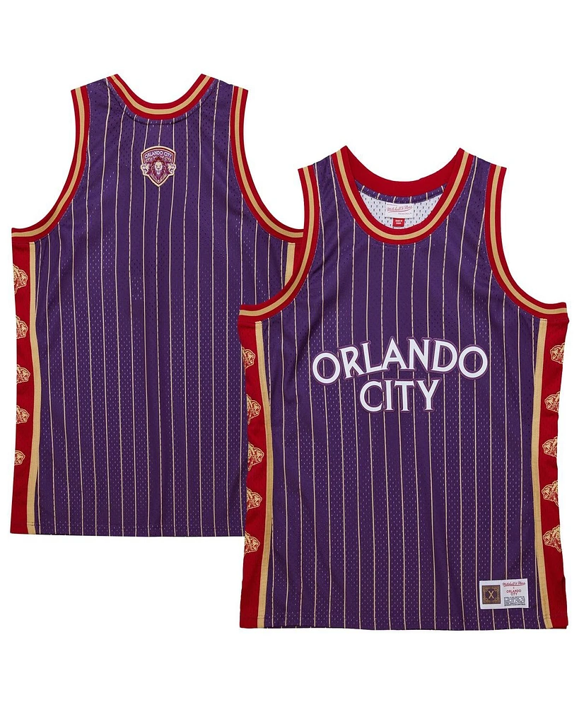 Mitchell Ness Men's Purple Orlando City Sc 10th Anniversary Swingman Basketball Jersey