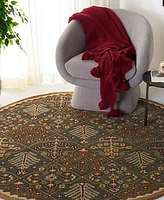 Safavieh Antiquity At613 Mist and Gold 6' x 6' Round Area Rug