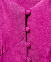 Mango Women's Buttoned Linen-Blend Dress