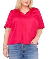 Vince Camuto Plus Pleated Puff-Sleeve Blouse