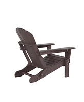 WestinTrends All-Weather Contoured Outdoor Poly Folding Adirondack Chair (Set of