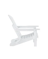 All-Weather Contoured Outdoor Poly Folding Adirondack Chair (Set of