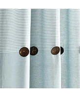 Lush Decor Farmhouse Button Stripe Yarn Dyed Woven Cotton Window Curtain Panels