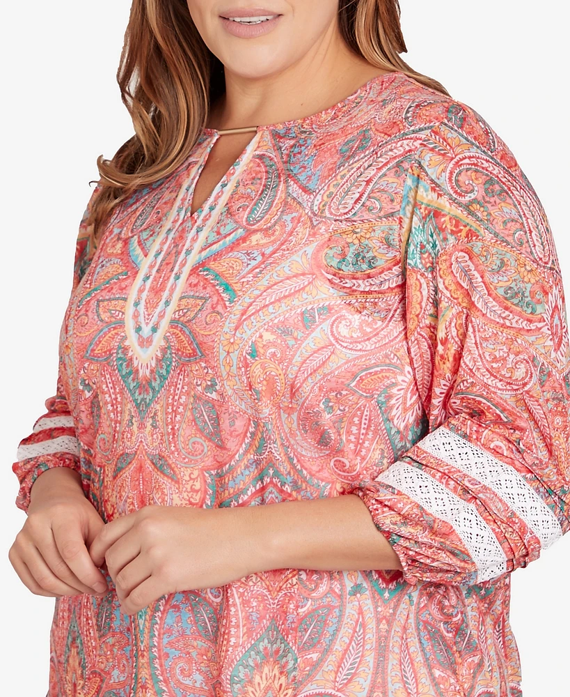 Ruby Rd. Plus Paisley Lace Knit Top