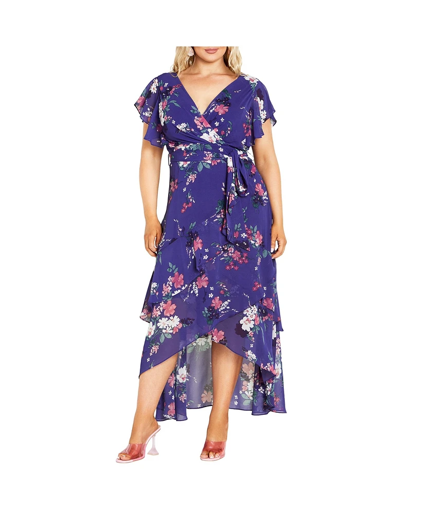 City Chic Plus Size Margot Print Maxi Dress