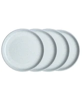 Denby White Speckle Stoneware Coupe Medium Plates, Set of 4