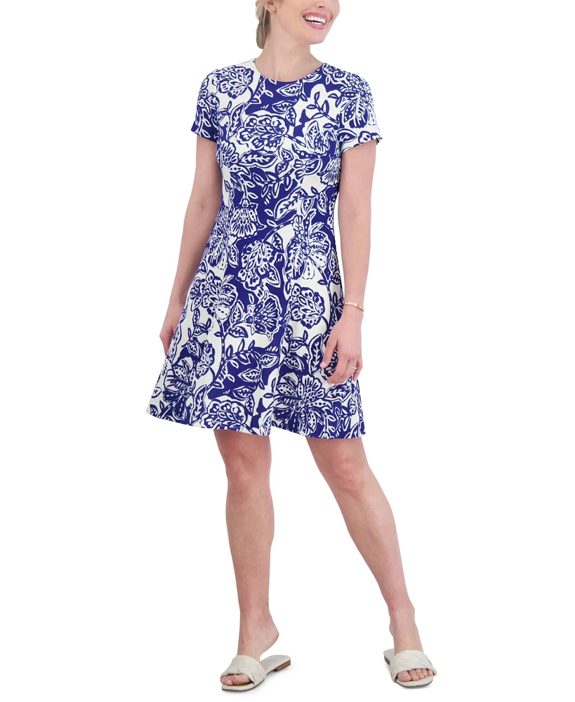 Jessica Howard Women's Floral-Print Fit & Flare Dress
