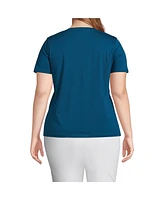 Lands' End Plus Relaxed Supima Cotton V-Neck T-Shirt