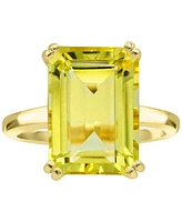 Green Quartz Emerald-Cut Statement Ring (6-7/8 ct. t.w.) in 14k Gold-Plated Sterling Silver (Also in Lime Quartz)