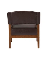 Modern Faux Leather Accent Arm Chair for Bedroom Office