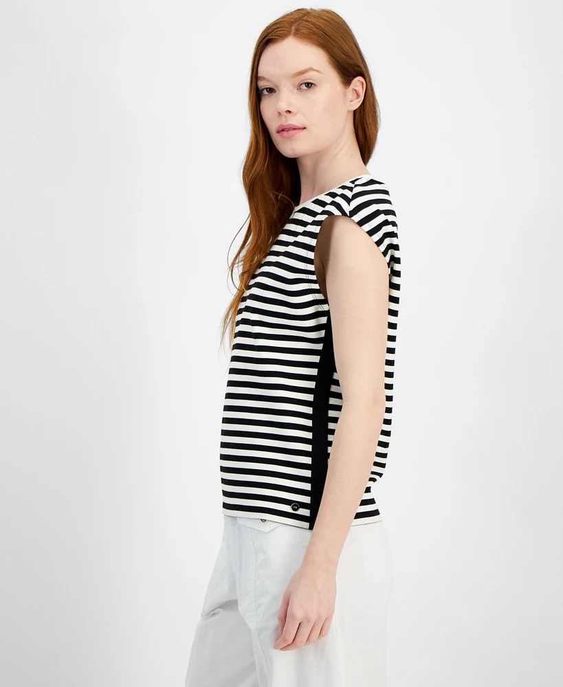 Tommy Hilfiger Women's Striped Dolman-Sleeve Crewneck Top