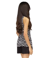 Michael Kors Women's Zebra-Print Button-Front Sleeveless Top