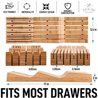 Zulay Kitchen Bamboo Knife Drawer Organizer Insert - Edge-Protecting Knife Organizer Block Holds Up To 11 Knives