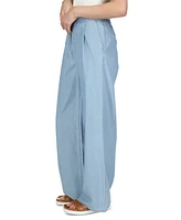 Michael Kors Women's Chambray Pleated Wide-Leg Pants