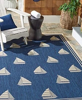 Safavieh Courtyard CY7422 Navy and Beige 4' x 5'7" Sisal Weave Outdoor Area Rug