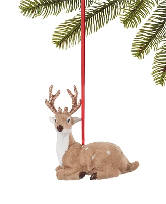 Holiday Lane Woodland Flocked Deer Ornament, Created for Macy's