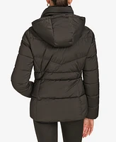 Calvin Klein Women's Faux-Fur-Lined Hooded Puffer Coat