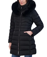 Laundry By Shelli Segal Women's Faux-Fur-Trim Hooded Puffer Coat