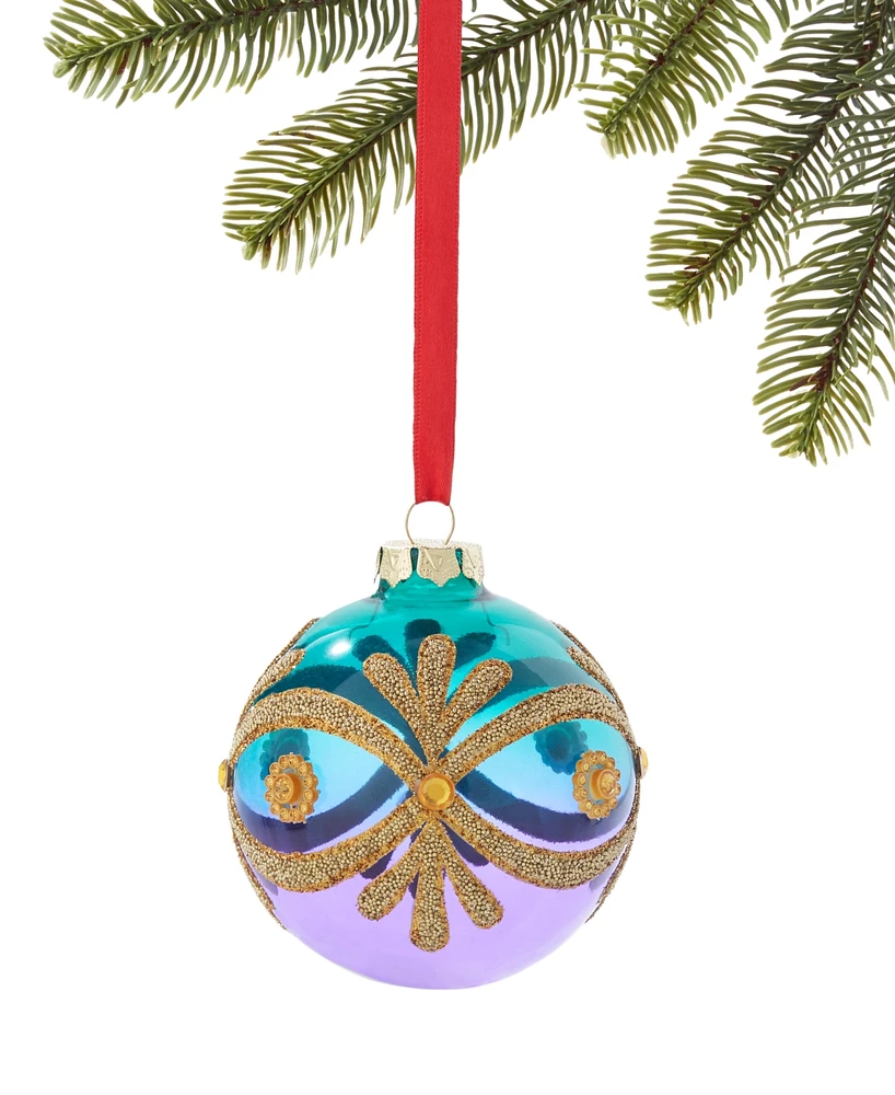 Holiday Lane Jewel Tones Decorated Blue & Purple Ornament, Exclusively at Macy's