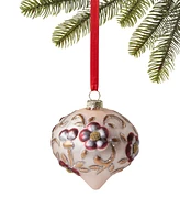 Holiday Lane Burgundy & Blush Decorated Pink Onion Shaped Ornament, Created for Macy's