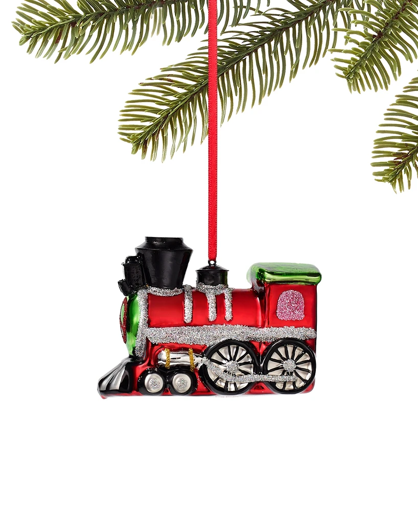 Holiday Lane Christmas Cheer Glass Train Ornament, Created for Macy's