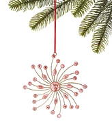 Holiday Lane Sugar Plum Pink Embellished Snowflake Ornament, Exclusively at Macy's