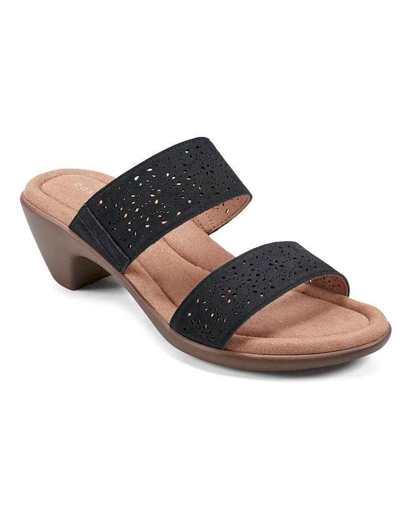 Easy Spirit Women's Crista Slip-On Round Toe Heeled Sandals