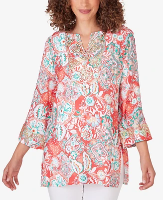 Ruby Rd. Petite Silky Floral Voile Top