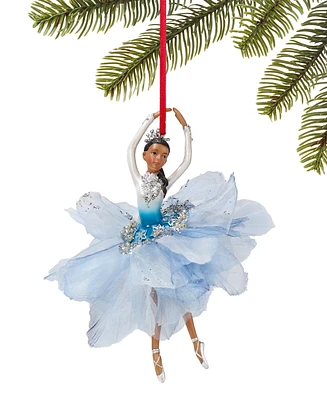 Holiday Lane Ballet Dancing African American Ballerina in Blue Ornament, Created for Macy's