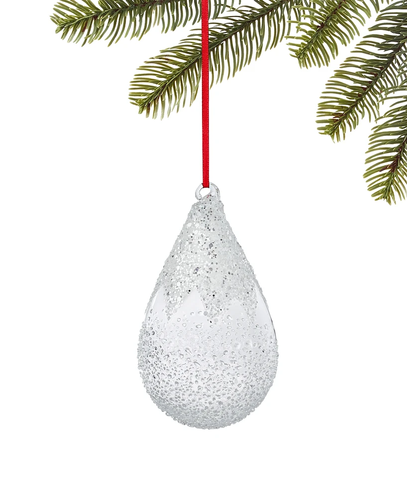 Holiday Lane Snowdaze Teardrop Ornament, Created for Macy's