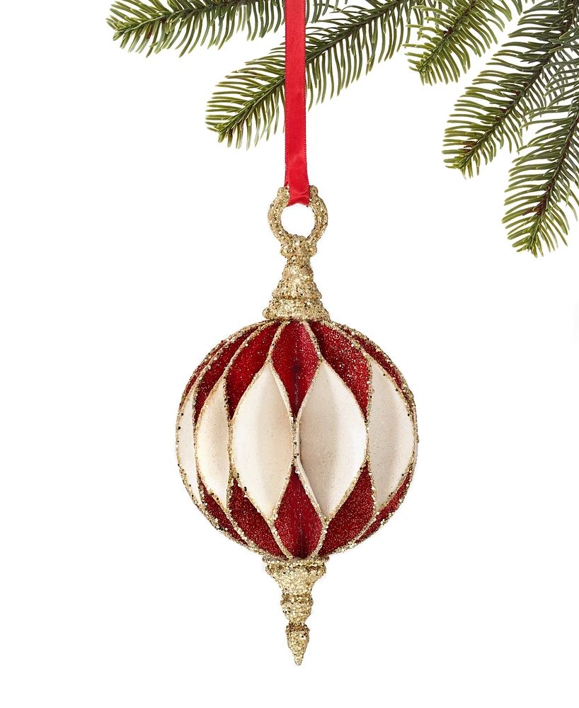 Holiday Lane Santa's Favorites Red and White Ball Ornament, Exclusively at Macy's