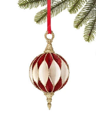 Holiday Lane Santa's Favorites Red and White Ball Ornament, Created for Macy's