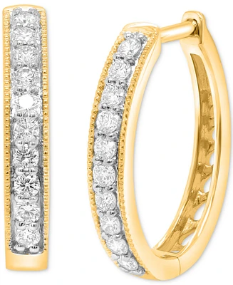 Forever Grown Diamonds Lab-Created Diamond Small Hoop Earrings (1/2 ct. t.w.) Sterling Silver or 14k Gold-Plated