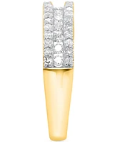 Forever Grown Diamonds Lab-Created Diamond Three-Row Band (3/4 ct. t.w.) Sterling Silver or 14K Gold-Plated