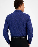 Bar Iii Men's Slim-Fit Rain Floral Dress Shirt, Created for Macy's