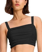 kate spade new york Women's Square-Neck Shirred Bikini Top