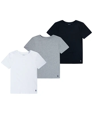 Polo Ralph Lauren Big Boys Crewneck Undershirts, 3 Pack